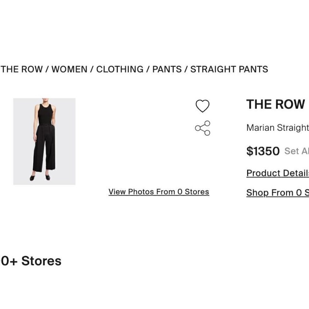 The Row Marian Wool Blend Pleated Front High Rise Wide Leg Pants Black 8 - Picture 10 of 12